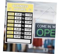 FIXOSHEE Business Hours Sign PVC Removable Self-adhesive Business Opening Closed Store Door Notice for Shops Banks Bakery Restaurants