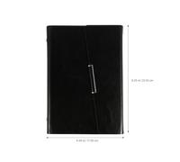 FIXOSHEE Business PU Leather Tri-Fold Agenda Notepad Black, Multi-Use Office Planner Notebook for Daily Writing and Student Scheduling, Portable Work Diary Organizer