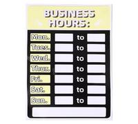 FIXOSHEE Business Signs Stickers Rewritable Opening Hours Sign Thickened Adhesive Fade-Resistant Sunproof Design for Bank Store Office Use and Easy to Update