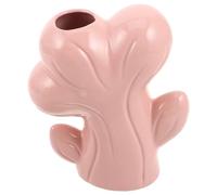 FIXOSHEE Cactus Shape Ceramic Flower Vase Pink Small Minimalist Bud Vase for Table Decoration Modern Nordic Style for Office and Holiday Centerpieces