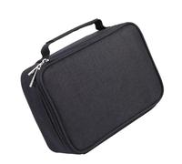 FIXOSHEE Canvas Pencil Case with High Capacity Square Design for Colored Pencils Sketch Leads Gel Pens and Art Supplies Lightweight Black Organizer for School Office and Travel