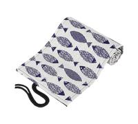 FIXOSHEE Canvas Pencil Roll Organizer with Slots Creative Space Saving Roll Design Portable Drawing and Coloring Pencil Storage Case Elegant Cartoon Saury Pattern for Artists and Students