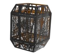 FIXOSHEE Carved Wrought Iron Lampshade with Tree Shadow Pattern Metal Decorative Light Cover for Table and Bedside Lamps Easy Install Hollow Design Ambient Lighting Accessory