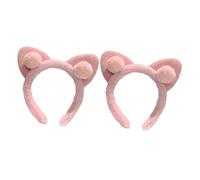 FIXOSHEE Cat Ears Hard Headband 2pcs Deep Pink Hair Hoops for Washing Hair and Makeup Animal-inspired Suitable for Daily Use and Outdoor Activities