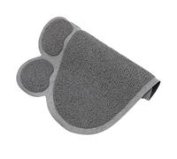 FIXOSHEE Cat Litter Mat Non Slip Paw Shaped Feeding Mat Litter Box Pad for Kittens Puppies Easy to Clean Grey Entrance Rug Litter Food Tray