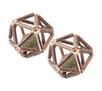 FIXOSHEE Catnip Balls Cat Chew Toys for Teeth Cleaning Natural Catnip Toy 2pcs Medium Size Relax Digestion Indoor Cats Kitten Play