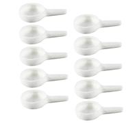 FIXOSHEE Ceramic Candle Spoon and Tray Set with Handle, Small White Tealight Holder, Heat-resistant Candle Storage for Home Décor, 10pcs Pack Suitable for Fragrance and Incense Use