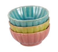 FIXOSHEE Ceramic Essential Oil Blending Bowls 3pcs Set Small Crackle Glaze Aroma Holder Face Mask Mixing Bowls for Spa and Skincare Use