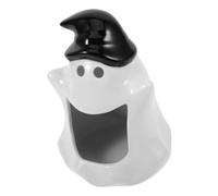 FIXOSHEE Ceramic Hamster Hideout Summer Hide House Private Sleeping Nest Cute Halloween Ghost Design for Small Pets Playground