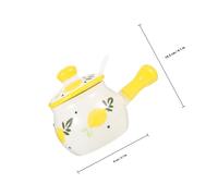 FIXOSHEE Ceramic Spice Storage Jar with Lid and Handle Capacity Salt Sugar Condiment Container for Kitchen Seasoning and Tea Storage Wear-resistant Food Safe