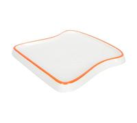 FIXOSHEE Ceramic Toast-Shaped Meal Tray Orange Breakfast Plate for Household Use Multi-Scene Food Serving Dish for Bread Sushi Snacks Healthy Material with Embossed Pattern Design