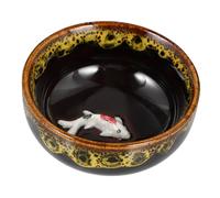 FIXOSHEE Ceramic Water Dish Calligraphy Brush Holder Multifunctional Ink Tray for Chinese Painting and Writing Creative Ink Plate Suitable for Home Office Study Lemon Yellow