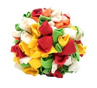 FIXOSHEE Chewable Sniff Ball for Puppies Slow Feeding Pet Dog Training Interactive Rubber Puzzle in Red Orange Yellow Green White