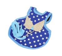 FIXOSHEE Chicken and Duck Vest Harness Adjustable Polyester Leash Vest with Blue Star Pattern s Size for Autumn Winter Poultry Costume and Outdoor Use