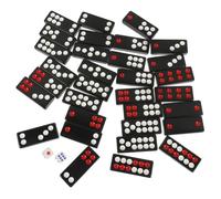 FIXOSHEE Chinese Paigow Tiles Kit Solid Black Traditional Board Game Engraved Surface Smooth Finish for Home Party Travel Outdoor Camping