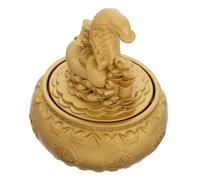 FIXOSHEE Chinese Zodiac Snake Sculpture Miniature Feng Shui Wealth Bowl Decoration for Home Office Prosperity Accent Gift for Attracting Financial Luck