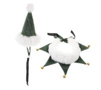 FIXOSHEE Christmas Bell Hat Collar for Pets Adorable Cat Dog Collar Decoration with Soft Breathable Unique Bell Design Stitching Festive Green Pet Party Accessory One