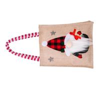 FIXOSHEE Christmas Fabric Tote Bag with 3D Applique Handle, Holiday Bag for Elderly, Reusable Christmas Pouch for Presents and Candy