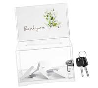 FIXOSHEE Clear Acrylic Ballot Box with Lock and Sign Slot Transparent Suggestion and Donation Container for Office Events Fundraising Voting Compact and Secure Collection Box