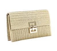 FIXOSHEE Clutch Bag Casual for Polyester Beige Woven Handbag Ladies | Prom and Formal Occasion Use, Lightweight Portable Wear Resistance, Brown Clutch Bags for Women