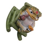 FIXOSHEE Color-Changing Resin Frog Tea Pet Sculpture, Green Feng Shui Toad Figurine for Home Décor, Heat-Activated Lucky Toad Ornament for Tea Table and Office Accessories