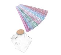 FIXOSHEE Colored Origami Paper Star Strips with Jar for Decor Star Paper for DIY Folding Birthday Craft Material for School Parties and Handicraft Sharing