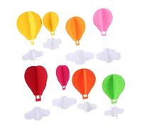 FIXOSHEE Colorful Hot Air Balloon and Cloud Hanging Decorations Set for Classroom Corridor Lightweight Felt Pendants with Large and Small Balloons Clouds Bright Cartoon Style Adornments for