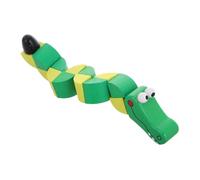 FIXOSHEE Colorful Wooden Alligator Puzzle for Creative Twisting Building Blocks for Fine Motor Skills Development Imaginative Play and Problem-solving Educational