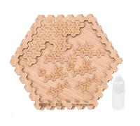 FIXOSHEE Complex Wooden Jigsaw Puzzle for Adults, Brain Teaser Game, Violet Educational Puzzle for Mental Challenge and Stress Relief