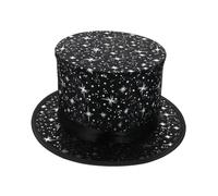FIXOSHEE Conjuring Hat Black Star Pattern Stage Performance Prop Creative Halloween Party Accessory for Adults and