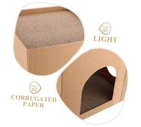 FIXOSHEE Corrugated Cardboard Cat Scratcher House with Cozy Nest Square Scratch Pad for Indoor Cats Safe Lounging and Claw Maintenance Sofa Protector