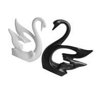 FIXOSHEE Creative Black and White Ceramic Swan Figurine Minimalist Couple Sculpture for Home and Office Decor Elegant Animal Ornament for Desktop Bookshelf Wedding gift for for for for for for