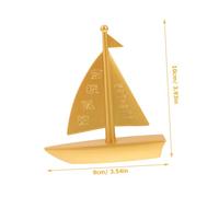 FIXOSHEE Creative Brass Sailboat Ornament Desktop Decor Lightweight Sailing Boat Model for Home Office Garden Smooth Sailing Symbol Nautical Theme and Elegant Brass Craft