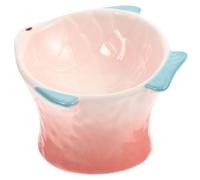 FIXOSHEE Creative Raised Pet Feeder Ceramic Food Bowl for Cats and Dogs Anti-spill Design Decorative Pink Fish Shape Multi-functional Protective Dish for Comfortable Mealtime and Home