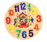FIXOSHEE Creative Wooden Clock for Educational Learning Plaything Cognitive Montessori for Enhances Concept Hand Eye Coordination and Logical Thinking Skills