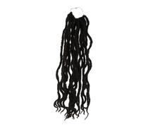 FIXOSHEE Curly Wavy Goddess Locs Crochet Hair Wig Synthetic Braiding Extensions for Women Lightweight Soft Faux Locs with Natural Look Crochet Braid Wig for Fashion and Photo Props