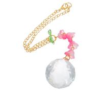 FIXOSHEE Cute Crystal Flower Car Rearview Mirror Pendant Suncatcher Ornament with Elegant Floral Design Stylish Automotive Interior Charm for Women S Car Decoration