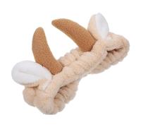 FIXOSHEE Decorative Cattle Horn Headband for Women Stretchy Spa Headband for Washing Face Makeup Hairband Chic Texture Design Keeps Hair Away During Facial Care and Daily Activities