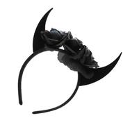 FIXOSHEE Devil Horn Hairband Skull Ox Horn Headband Halloween Cosplay Hair Decorating Prop Black Grey Head Hoop for Festival Party