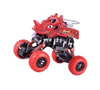 FIXOSHEE Dinosaur Pull Back Car Plastic Friction Powered Vehicles for No Batteries Needed Bright Color Dinosaur Shape Gift for Boys and Ages and Up Random Style