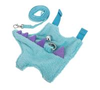 FIXOSHEE Dinosaur Style Small Pet Harness Vest with Secure Buckles Adjustable Leash for Bearded Dragons Ferrets Rabbits Hamsters Outdoor Walking Safety