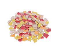FIXOSHEE DIY Ceramic Mosaic Tile Chips Irregular Glazed Porcelain Pieces for Crafts Home Decoration Art Projects Red