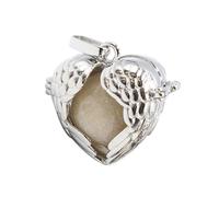 FIXOSHEE DIY Heart Box Pendant with Angel Wings Crystal Ball Multipurpose Creative Jewelry Accessory for Necklaces Bracelets Keychains Random Color for Unique Handmade Random Color