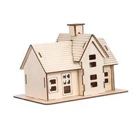 FIXOSHEE DIY Wooden House Puzzle for Adults Smooth Burr Wood Model Kit Hands Assembly Craft for Home Office Decoration and Display
