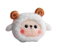 FIXOSHEE DIY Wool Felting Sheep Ornament Kit for Beginners Safe Wool Felt Craft Materials for Creativity Development Needle Felting Crafts for Handmade Sheep Doll Decor