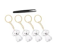 FIXOSHEE Dog Hair Memorial Keepsake Box with 4 Plush Keychains and 1 Tweezers, Pet Hair Storage Pendant for Dog Memorial and Souvenir Collection