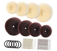 FIXOSHEE Donut Hair Bun Maker for Women Soft Sponge Donuts with U-shaped Pins and Hair Ties for Secure Buns at Parties Weddings Daily Use