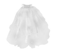 FIXOSHEE Double Layer Bowknot Wedding Veil for Soft Tulle Bridal Hair Accessory Easy to Wear and Secure White S Headwear for Photo and Special Occasions