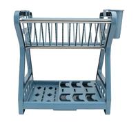 FIXOSHEE Double-Layer Rack Kitchen Sink Rack Plastic Drain Storage Holder Two-Tier Design Space-Saving Kitchen Organizer for Home Countertop Use