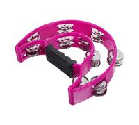 FIXOSHEE Double Row Handheld Tambourine for Adults Iron and Resin Percussion Instrument with Ergonomic Handle Multipurpose Musical Handbell for Parties Classroom Bands and Performances